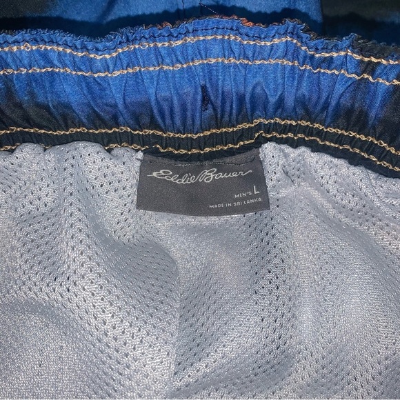 Eddie Bauer Shorts Men's Size Large Swim Trunks 7" Inseam Orange Blue Tidal - Picture 10 of 12